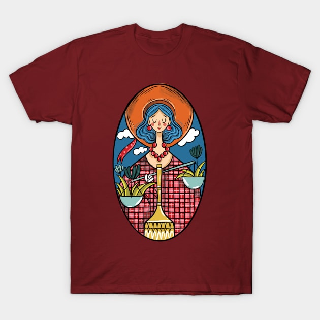 Libra Zodiac Essence: Harmony Meets Creativity T-Shirt by Illustory